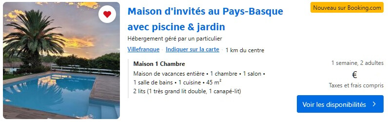 annonce pour la location du gîte Louharechenia